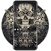 Black Rose Skull Keyboard